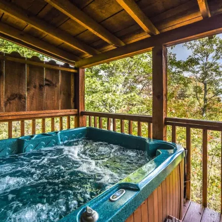 View! Cozy, Private, Fireplace, Hot Tub Log Cabin, Honeymoon!