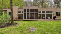 Secluded Modern Enclosed Patio Forest Views Woodland Zen by AvantStay