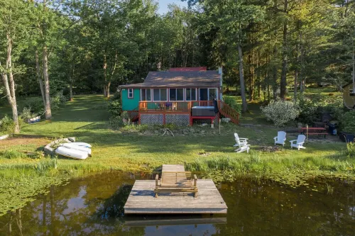 Magical lakeside retreat with hot tub + dog friendly!