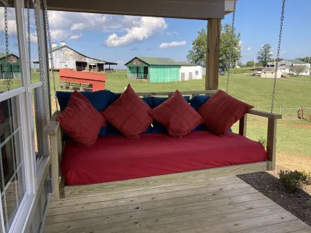 One room cabin set on our farm for a peaceful getaway.
