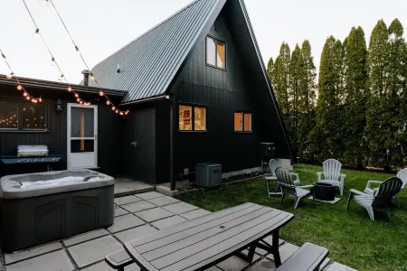 Modern A-Frame with Hot Tub