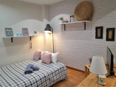 Apartment in center with free private parking.