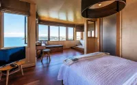 Designer living with stunning views across the bay, a spa and coast walks.