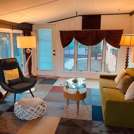 Indigo Blue modern open vibe on tree lined street