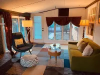 Indigo Blue modern open vibe on tree lined street