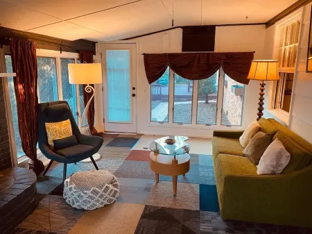 Indigo Blue modern open vibe on tree lined street