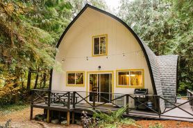 Beautifully Designed Arched A-Frame Cabin with Gas Grill & Wood-Burning Stove