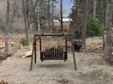 Island log home in Maine with ocean views