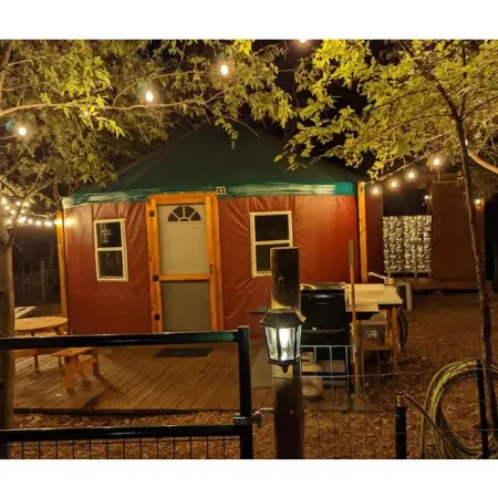 Private Yurt with AC & Heating.