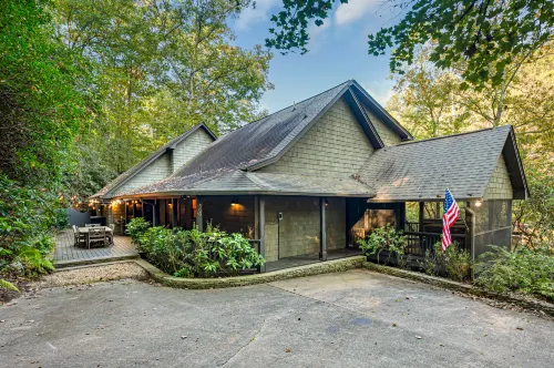 Tranquil Riverfront Escape with Cozy Fireplace - Rustic Mountain Haven