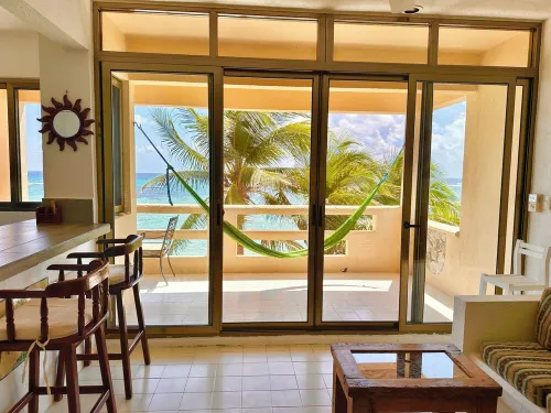 Direct Oceanfront, Corner Balcony Panoramic View of Beach, Half Moon Bay, Akumal