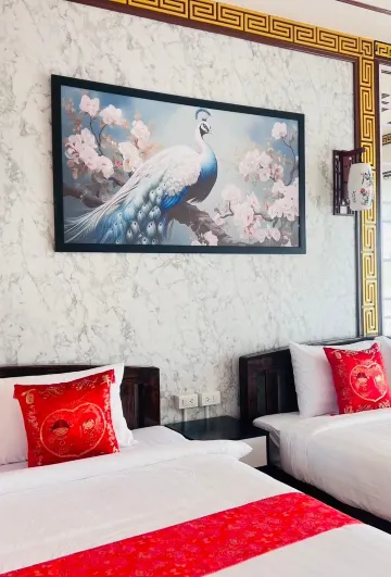 ห้องพักบนแพเตียงใหญ่หรือเตียงแฝด