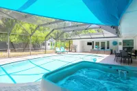 PRIVATE ESTATE BY BEACH 5BR 3BA  2 king masters, heated pooL, hottub, by beach.