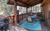 Enjoy the hot tub under the stars and ponderosa pines!