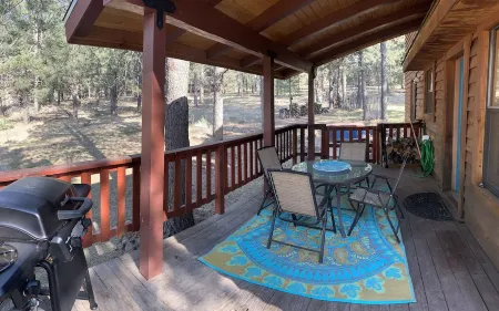 Enjoy the hot tub under the stars and ponderosa pines!