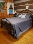 Come to the mountains to a rustic cabin by a creek.