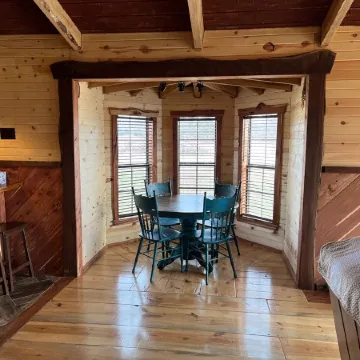 Cozy cabin with mountain views on small family farm