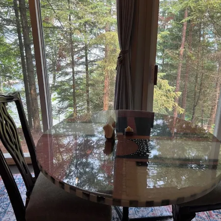 Lake Pokegama recreational cabin with private sandy beach and diving platform.