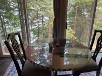Lake Pokegama recreational cabin with private sandy beach and diving platform.