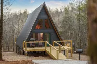 NEW! 2-bedroom A-frame Cabin with Sauna, Hot Tub, & Creekfront