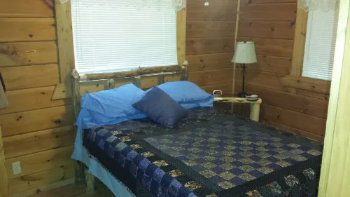 Log cabin 1 next to Three Bears  and Jellystone. UTV rentals from May-October.