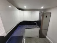 A comfortable and modern apartment complex with a warm and homely feeling.