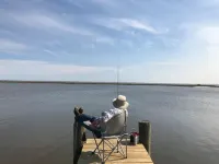 (Fishing from dock) Boat Launch, Seafood Market & Bait-tackle shop next door....
