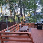 Mountain cabin retreat fenced yard with hot tub