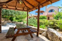 Luxury stone villa with outdoor jacuzzi, private pool and antique furniture