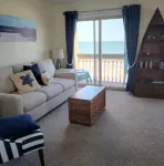 Beach, ocean front condo 6 guests , 2 br, queen sofa bed,  p.u. crib.