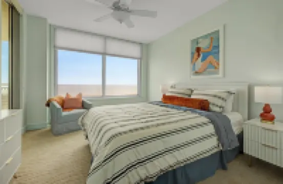 Beachfront! Coastal Designer Glam with Resort Amenities. Private Balcony & Grill