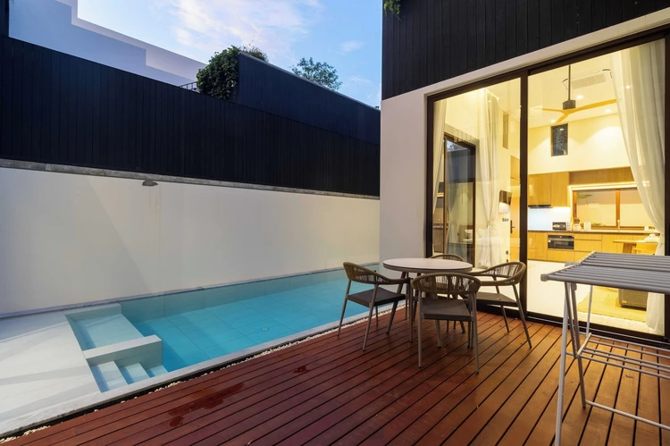 รูปภาพของพูลวิลล่าที่เงียบสงบ 2 ห้องนอน วี275