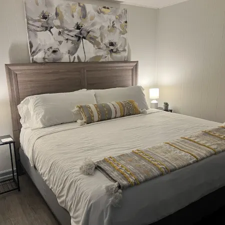 Pet friendly house with 3 king beds and fenced in back yard.