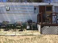 Vintage remodeled 1952 trailer with wonderful views of the mountains.