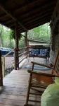 Come to the mountains to a rustic cabin by a creek.