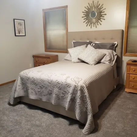 Spacious place w/ outside kitchen.  Close to the Apple River and so much more.