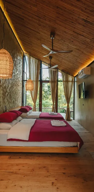 อพาร์ทเมนท์สำหรับครอบครัวพร้อมระเบียงส่วนตัว