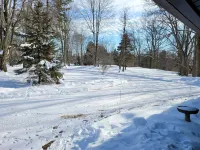 Nestled around 18 acres. Close to trails and a lake.