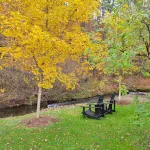 Cozy cottage on the river, minutes from skiing, horse events, and so much more! Hotels near Aqueduct Trails