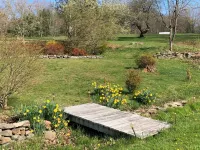 Catskill Farmhouse, mountain views, spring-fed swimming pond with deck, 22 acres