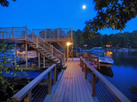 Lakefront Luxe Retreat in Tranquil Cove  Endless Enjoyment  Lakeside Fireplace