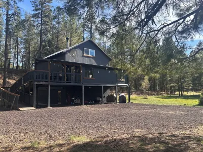Creek-Canyon Property, Acre-Fenced. Dogs OK. 4bd+Entertainment Rm w-8 bunk beds Hotel dekat Whiting Sawmill