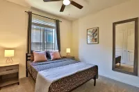 New 4 BR home with garage, pool, play area, splash pads, fenced backyard