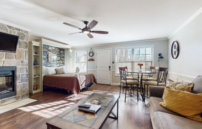 Pool + Riverfront! Couples Retreat in Smoky Mtns