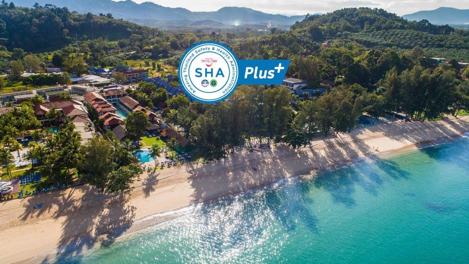 카오락 에메랄드 비치 리조트 & 스파의 해변과 야자수