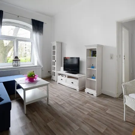 Ferienwohnung Jakob, mit Garten, Terrasse und Strandkorb