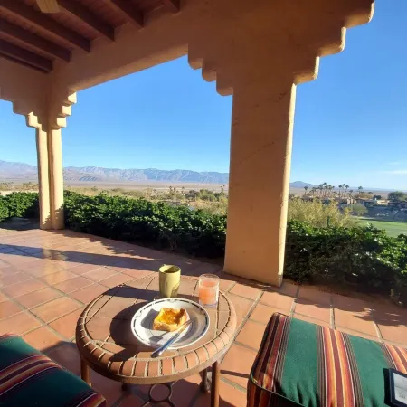 Mesquite style villa on golf course with amazing desert and mountain views