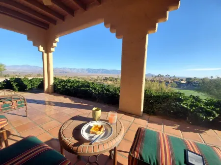 Mesquite style villa on golf course with amazing desert and mountain views