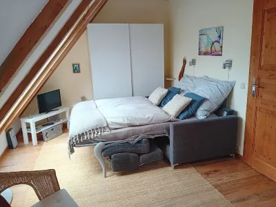 Studio with sleeping gallery 7 km from the nearest beaches