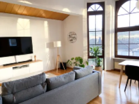Newly furnished vacation apartment with a fantastic view of the castle Hotels in Dahn